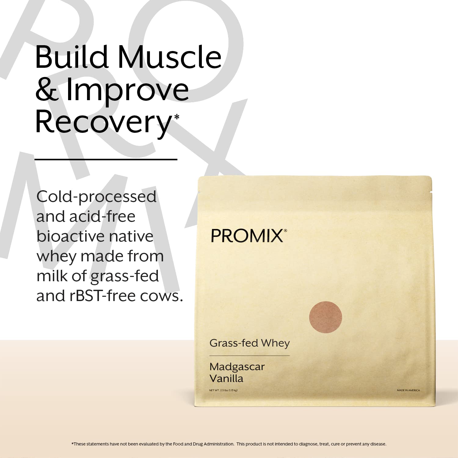 Promix Whey Protein Powder, Vanilla - 2.5lb Bulk - Grass-Fed & 100% All Natural ProMix NutritionUS supplements