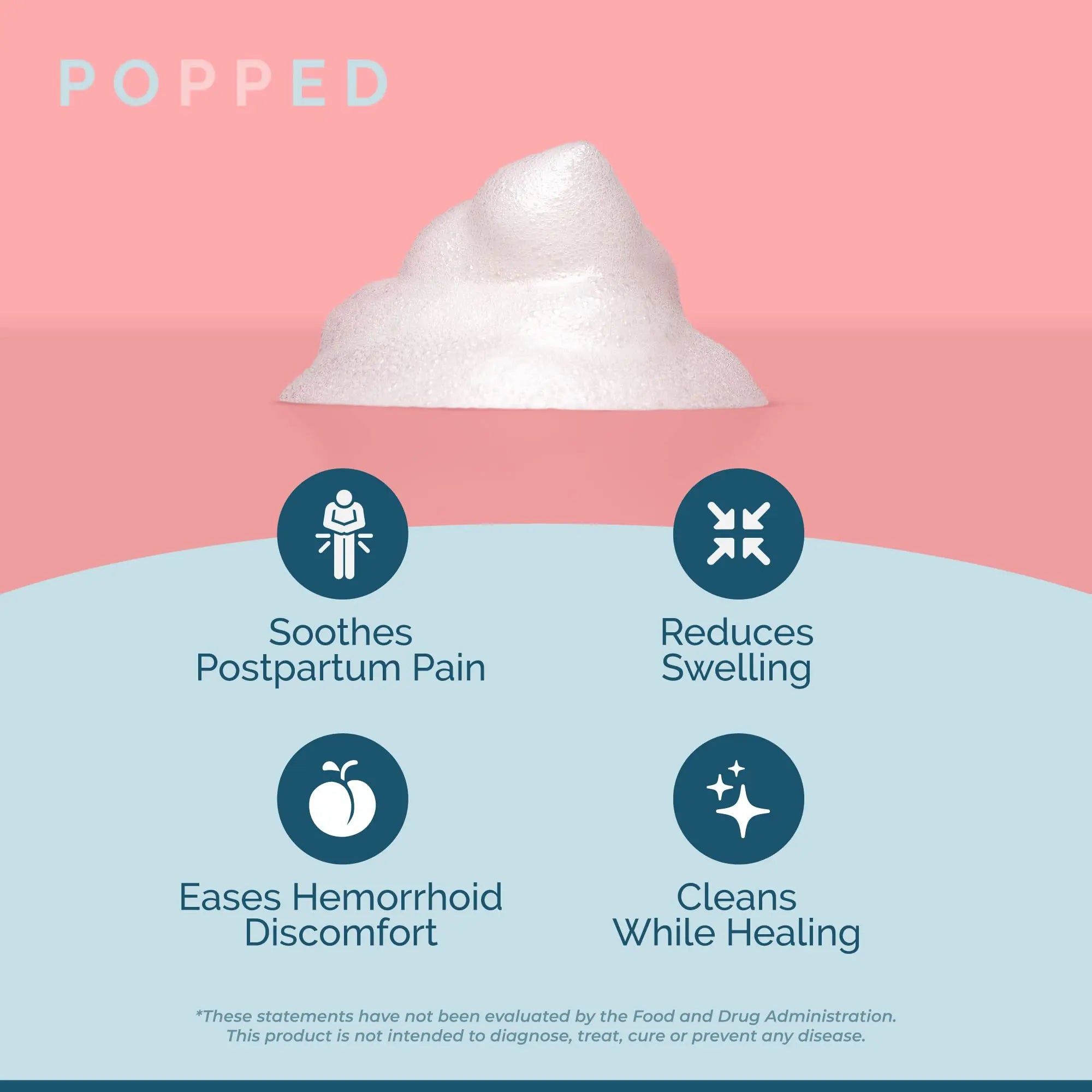 POPPED Witch Hazel Foam with Aloe (5 fl oz) | Perineal Healing Foam for Postpartum Care | Relieves Pain, Hemorrhoids, and Swelling After Birth | Postpartum Essential POPPEDAu supplements