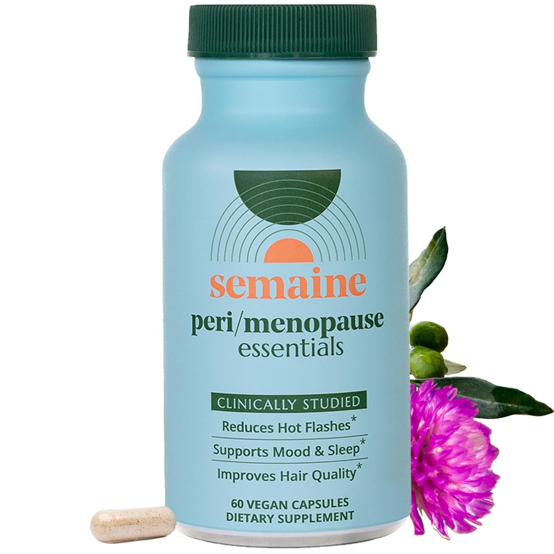 Semaine Peri/Menopause Essentials, 60 Ct. - Fuller Hair, No More Hot Flashes, Hormone Balance, Better Sleep & More - Clinically-Studied, Non-Hormonal Formula SemaineAu supplements