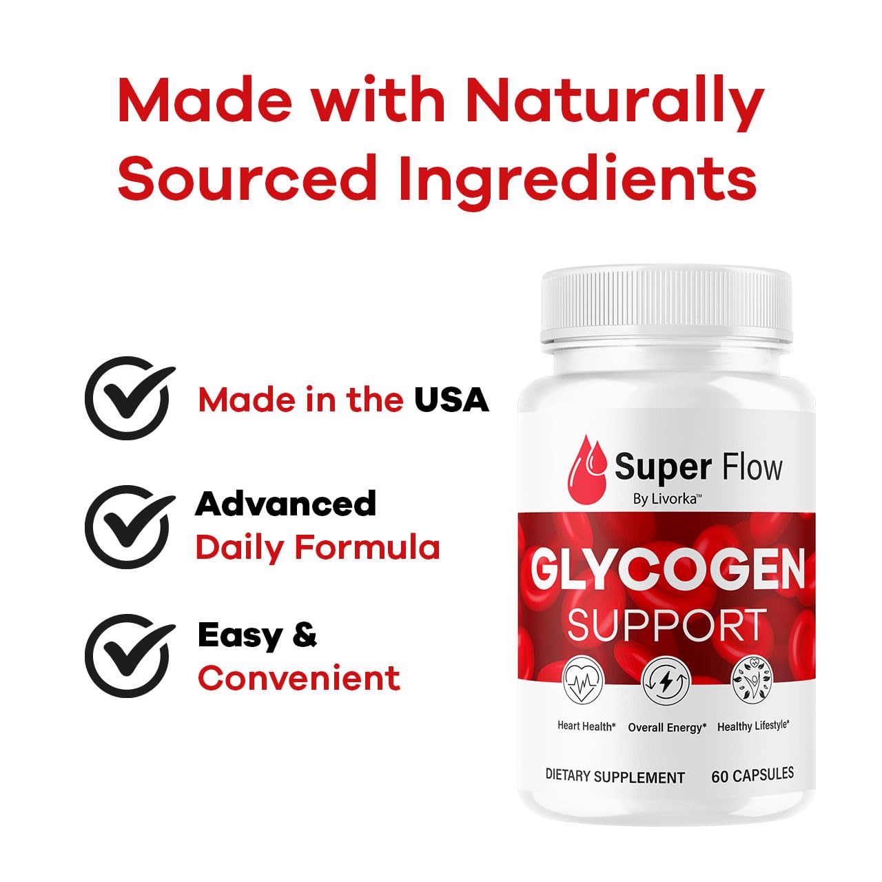 (2 Pack) Super Flow Glycogen Capsules - Official SuperFlow Advanced Glycogen Support Pills - Maximum Strength, Natural Formula Vitamins for Overall Health & Wellness Reviews, 120 Capsules for 2 Months LIVORKAAu supplements