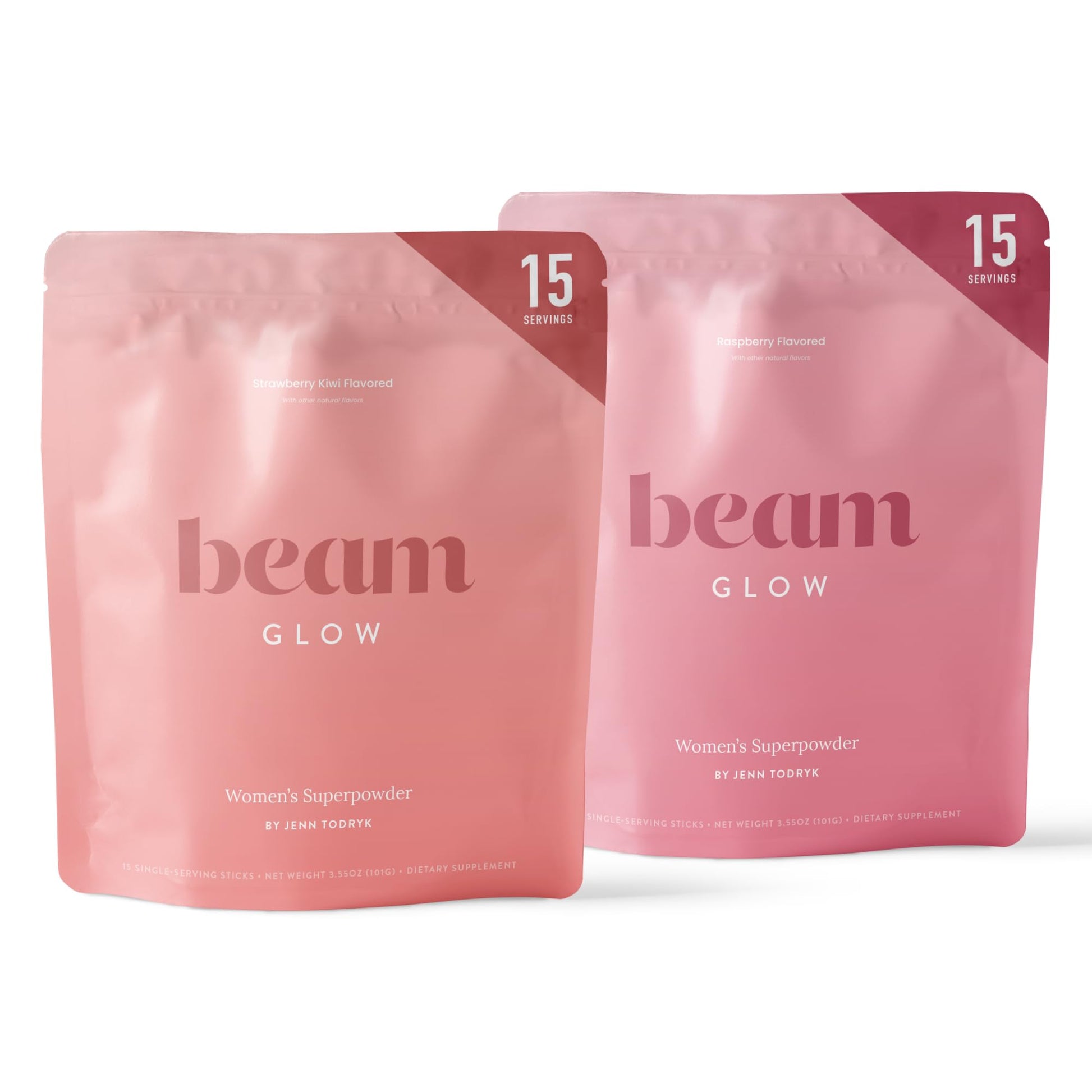 Beam Glow, Hormone Balance for Women, Strawberry Kiwi and Raspberry Bundle, Thyroid Support for Women, Natural Hormone Support Powder with Selenium and Bromelain, PMS Relief, Energy, Hair, Skin Health BeamAu supplements
