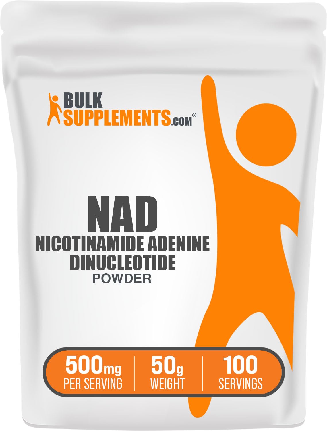 BulkSupplements.com NAD Powder - Nicotinamide Adenine Dinucleotide, NAD Supplement 500mg - for Energy Support, Pure & Gluten Free, 500mg per Serving, 50g (1.8 oz) (Pack of 1) BulkSupplementsAu supplements