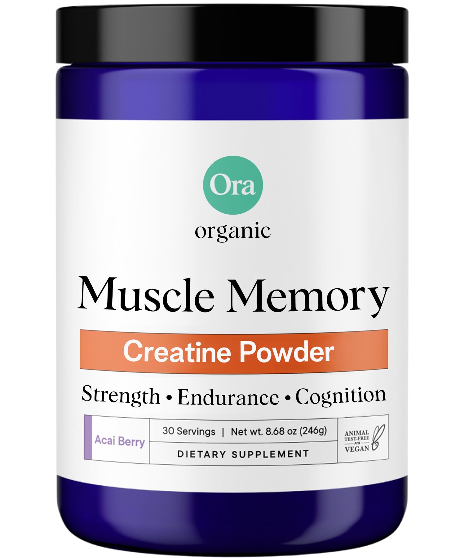Ora Organic Creatine Monohydrate Powder - German-Sourced Creavitalis for Strength, elevATP for Energy, D-Ribose & Taurine for Recovery - Creatine for Women & Men - Acai Berry Flavor, 30 Servings Ora OrganicAu supplements