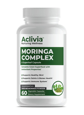 Aclivia - Moringa Complex - Maximum Strength Moringa Oleifera Leaf & Seed Supplement - Superfood Capsules with Antioxidant Properties - 5000mg - 60 Capsules AcliviaAu supplements