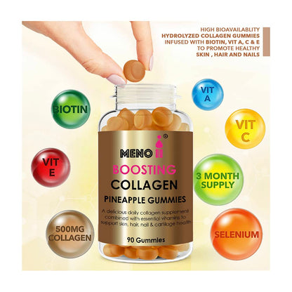 Meno® Boosting Collagen Natural Pineapple 90 Gummies Meno IIUS supplements