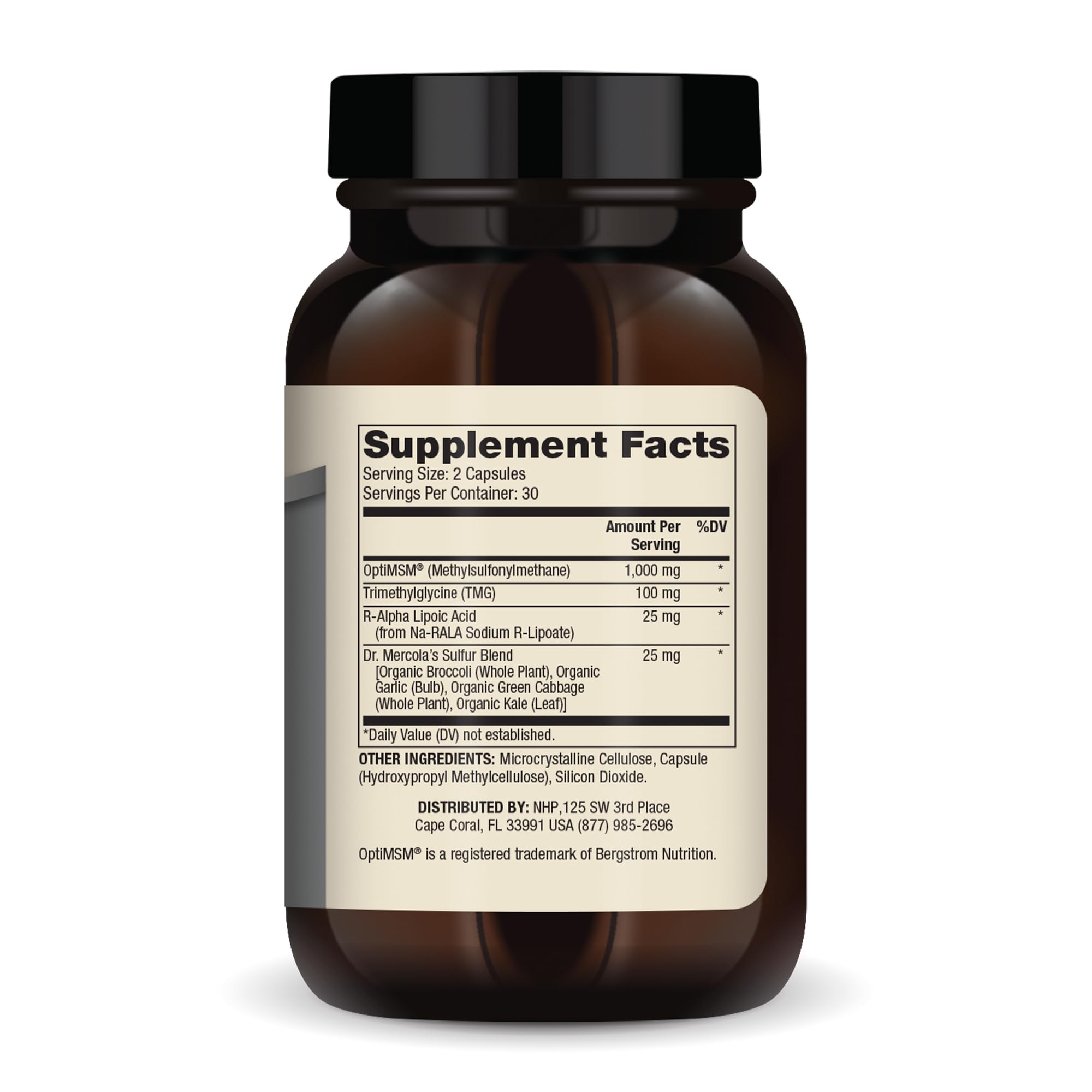 Dr. Mercola MSM Sulfur Complex - Joint Support & Cellular Health - OptiMSM - R-Alpha Lipoic Acid - TMG - Organic Sulfur Blend - 60 Capsules (30 Servings) Dr. MercolaAu supplements