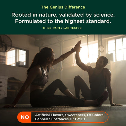 The Genius Brand Mushroom Powder - Includes Lion's Mane, Cordyceps & Reishi - Supports Brain Health, Immune System & Energy Levels - USDA Organic Mushroom Powder - 3.17 oz (60 Servings) The Genius BrandUS supplements