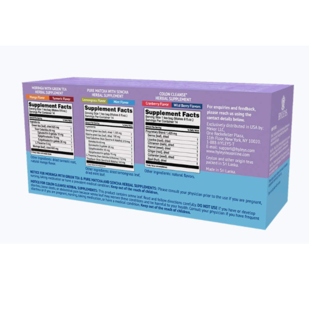 12 Pack of Hyleys Wellness 14 Days Cleanse Kit - 42 Tea Bags (100% Natural, Sugar Free HYLEYSUS supplements