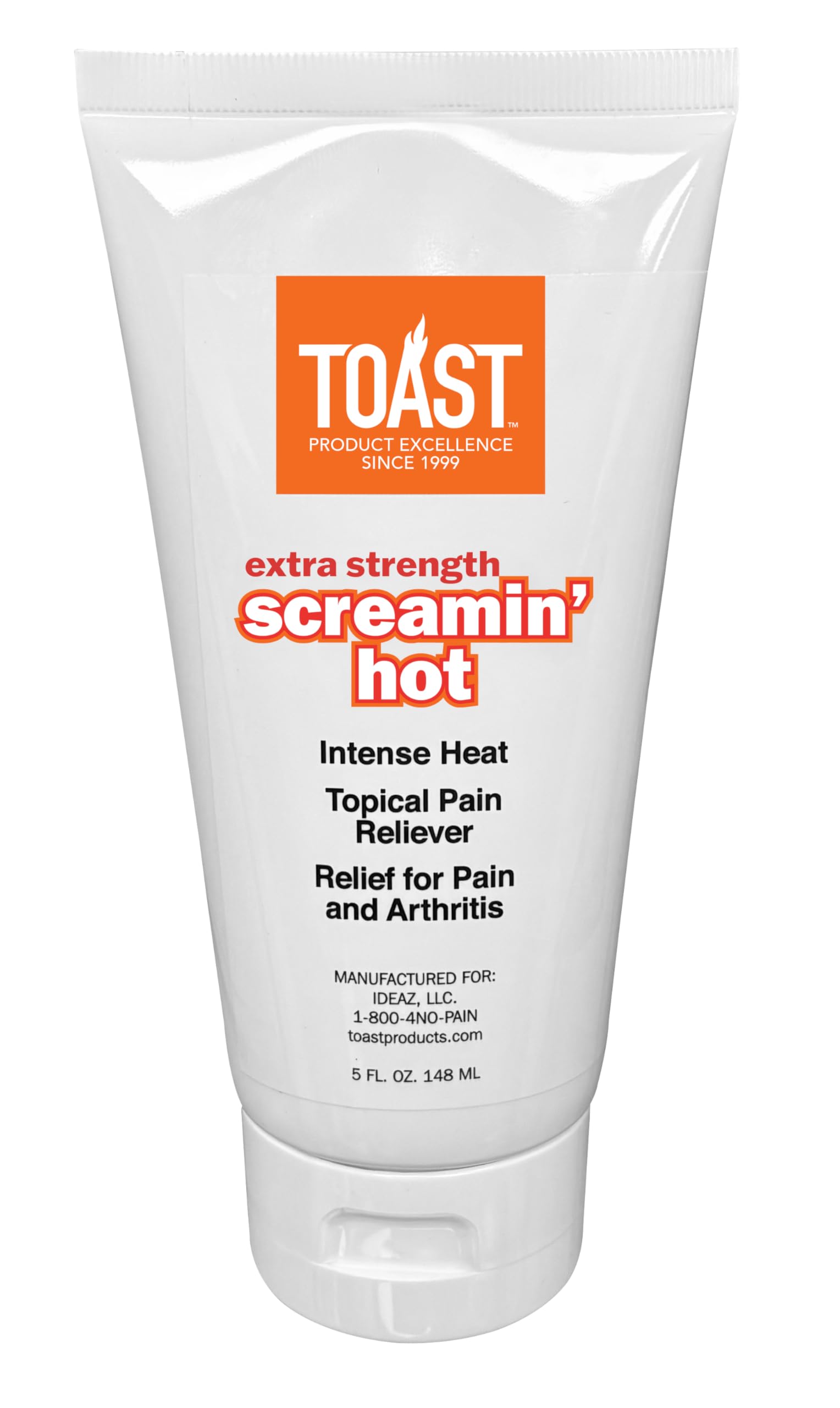 Toast Extra Strength Screamin Hot Intense Heat Topical Pain Relief Cream for Muscles and Joints - 5 Ounces ToastAu supplements