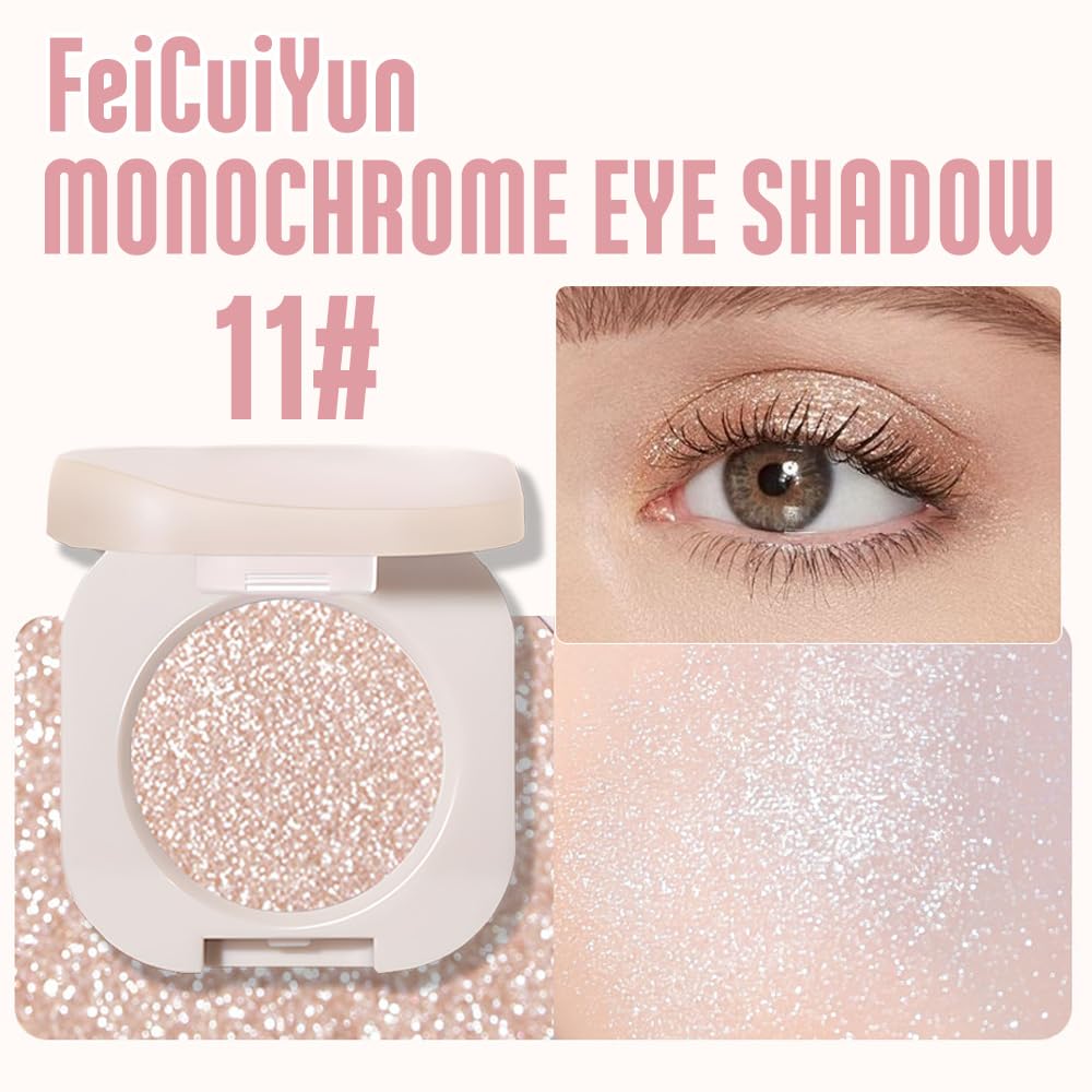 FeiCuiYun Glitter Shimmer Sparkle Eye Shadow Palette Makeup for Older Women, Pearl White Silver Glitter Shimmer Metallic Holographic Iridescent Cream Iridescent Single Monochrome Eyeshadow Makeup, 11 FeiCuiYunAu supplements
