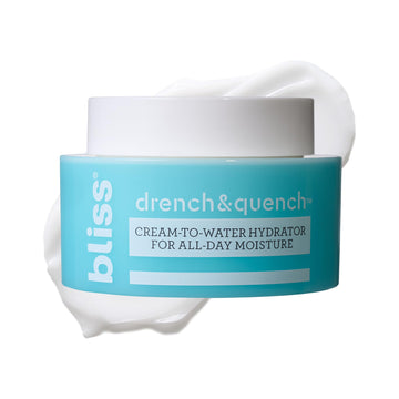 Bliss Drench & Quench Hyaluronic Acid Cream to Water Moisturizer | Lightweight Face Cream with 4 Types of Hyaluronic Acid for All Day Hydration and Plump Skin | Clean Vegan & Cruelty Free 1.7 fl oz BlissAu supplements