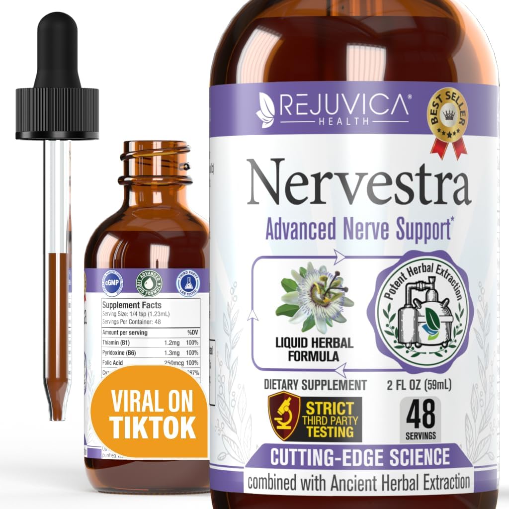 Nervestra - Nerve Health, with Alpha Lipoic Acid, to Bolster Nerve Health and Support Healthy Nerve Function - Alpha Lipoic Acid, Vitamin B6, White Willow Bark Turmeric Passionflower & More! Rejuvica HealthAu supplements