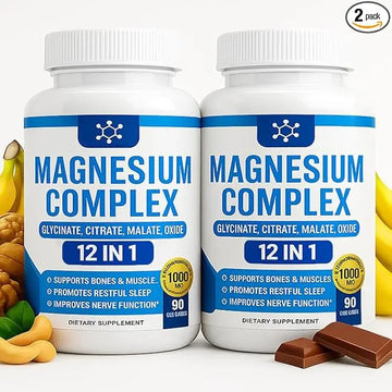 Nutrapure Magnesium Complex 7 Elemental Supplement - Magnesio Complex 1000mg Forms Including Glycinate, Citrate, Malate, Taurate Chelated | Energy Support | Vegan Non-GMO, 90 Capsules (2) WSJAWHAu supplements
