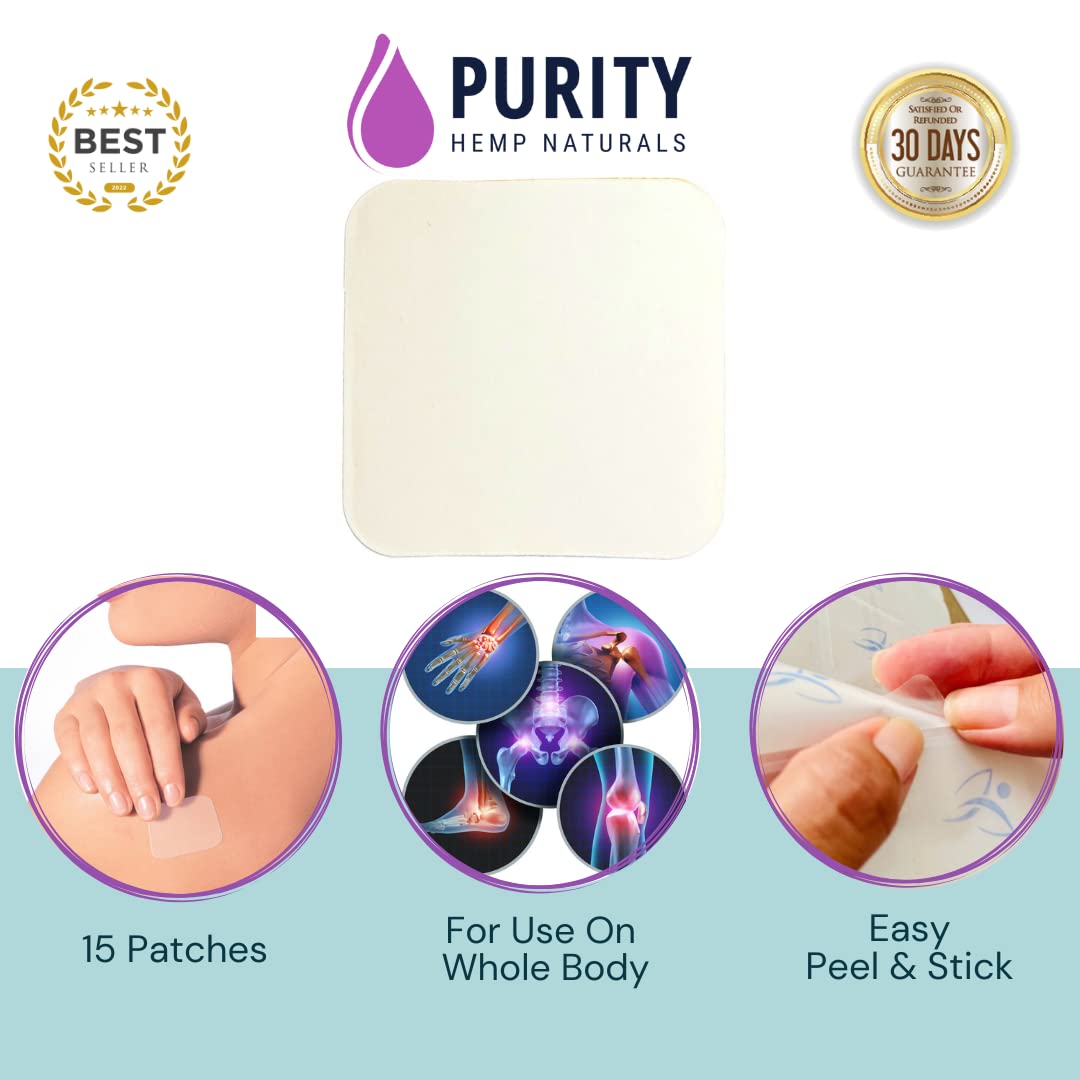 Body Discomfort Patch 120 mg - 15 ct (8 mg ea.) Lasts 24 Hours. Sweat & Water Resistant. Convenient & Discreet. For Use On Any Part Of The Body. Plant-Based Extended-Release Patch Purity Hemp NaturalsAu supplements