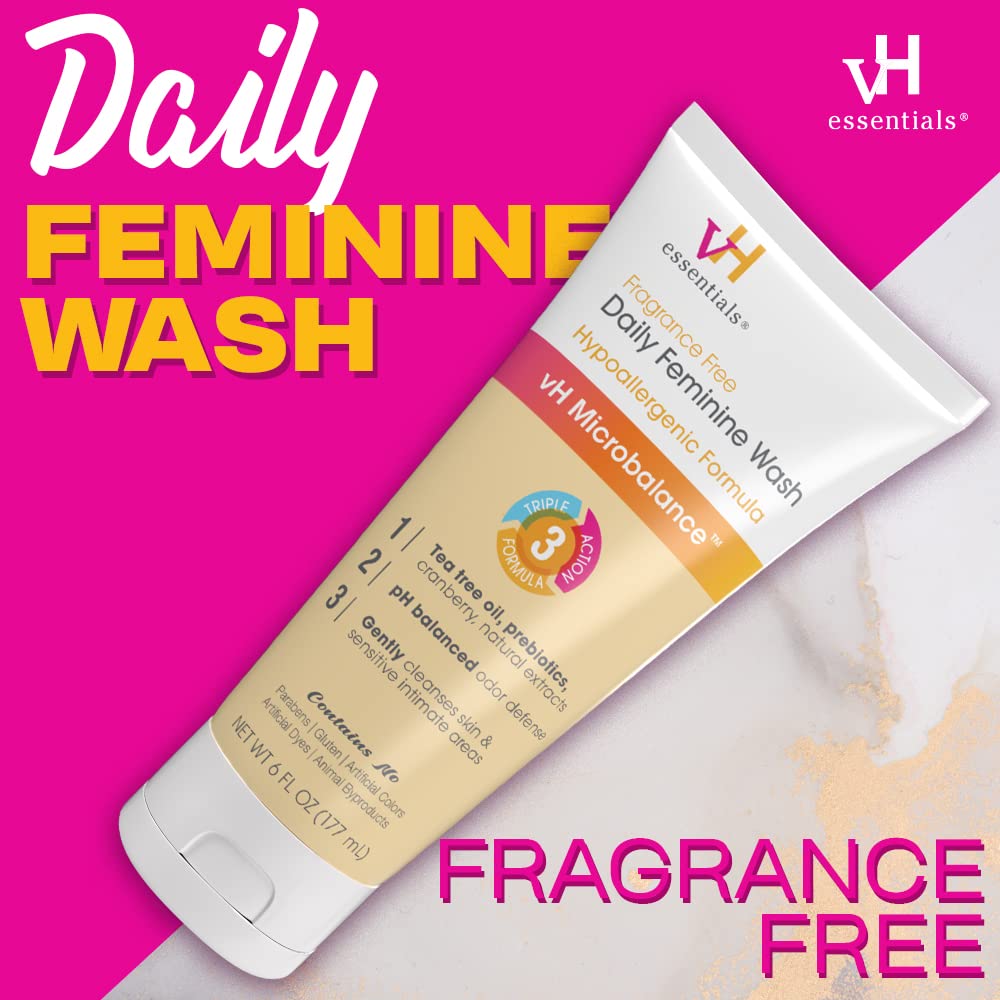 vH essentials Daily Feminine Wash - Fragrance Free, Hypoallergenic with Tea Tree Oil vH essentialsAu supplements