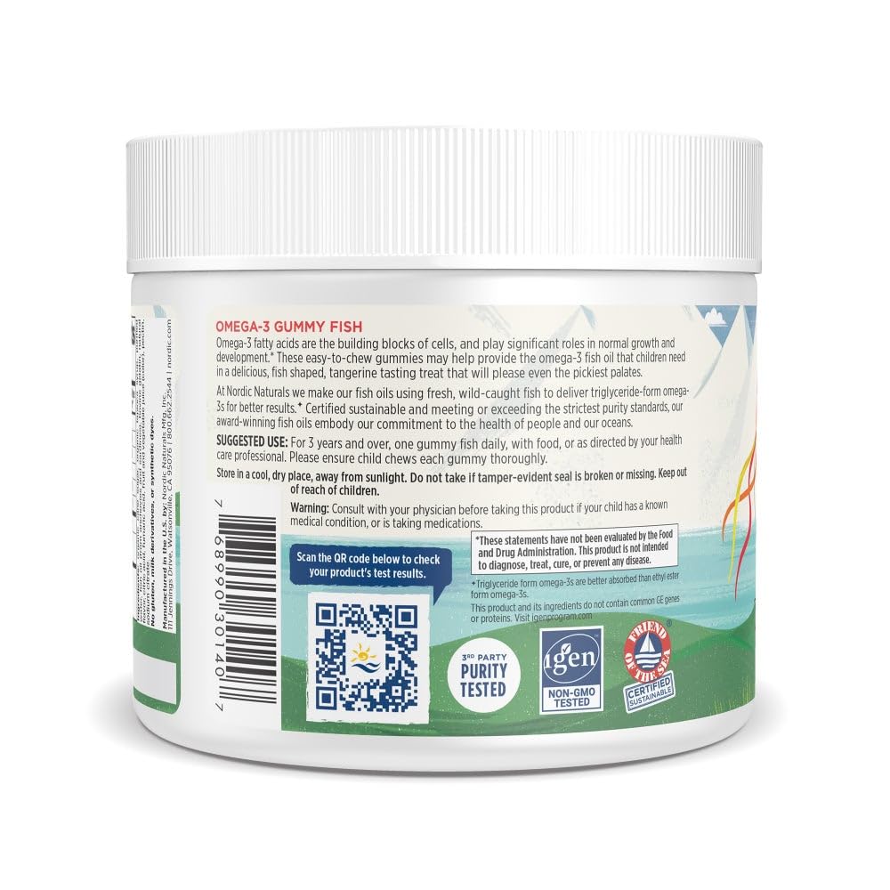 Nordic Naturals Nordic Omega-3 Gummy Fish, Tangerine - 30 Gummy Fish - 124 mg Total Omega-3s with EPA & DHA - Non-GMO - 30 Servings Nordic NaturalsAu supplements