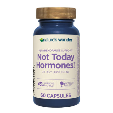 Nature's Wonder Not Today Hormones Perimenopause and Menopause Support Supplement for Women with Estro-G100, Supports Hot Flashes and Night Sweats 60 Vegetarian Capsules, 60 Day Supply Nature's WonderAu supplements