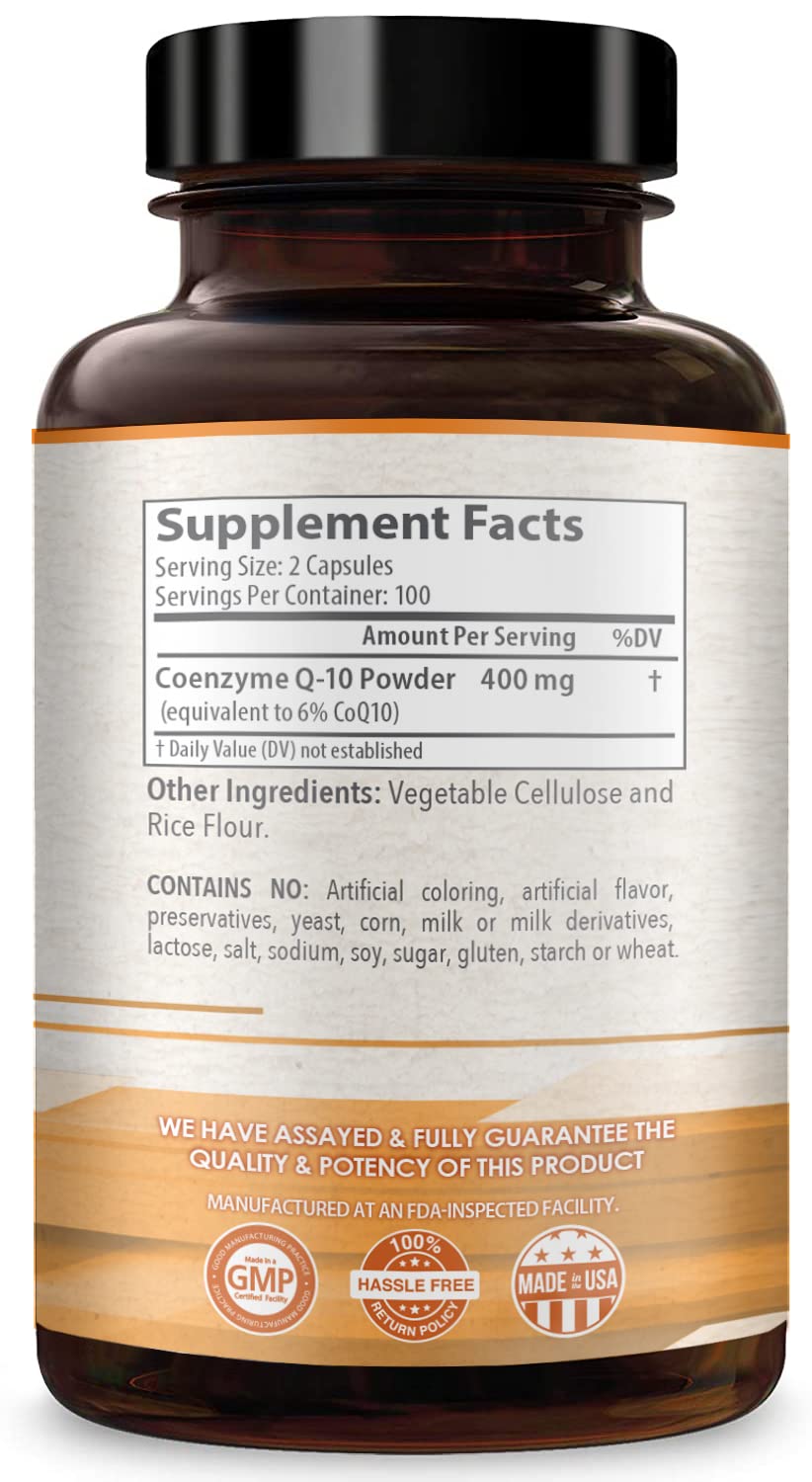 Healthy Way CoQ10 400mg 200 Capsules Non-GMO HealthyWayRxUS supplements