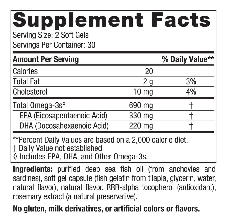 Nordic Naturals Omega-3 in Fish Gelatin, Lemon Flavor - 60 Fish Gels - 690 mg Omega-3 - Fish Oil - EPA & DHA - Immune Support, Brain & Heart Health, Optimal Wellness - Non-GMO - 30 Servings Nordic NaturalsAu supplements