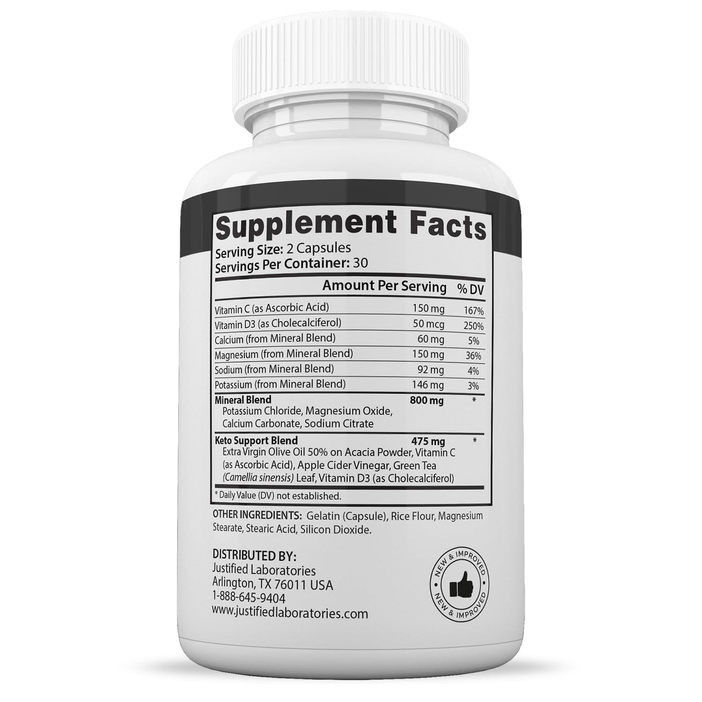 (2 Pack) Optimal Max Keto Pills 1275MG New & Improved Formula Contains Apple Cider Justified LaboratoriesUS supplements