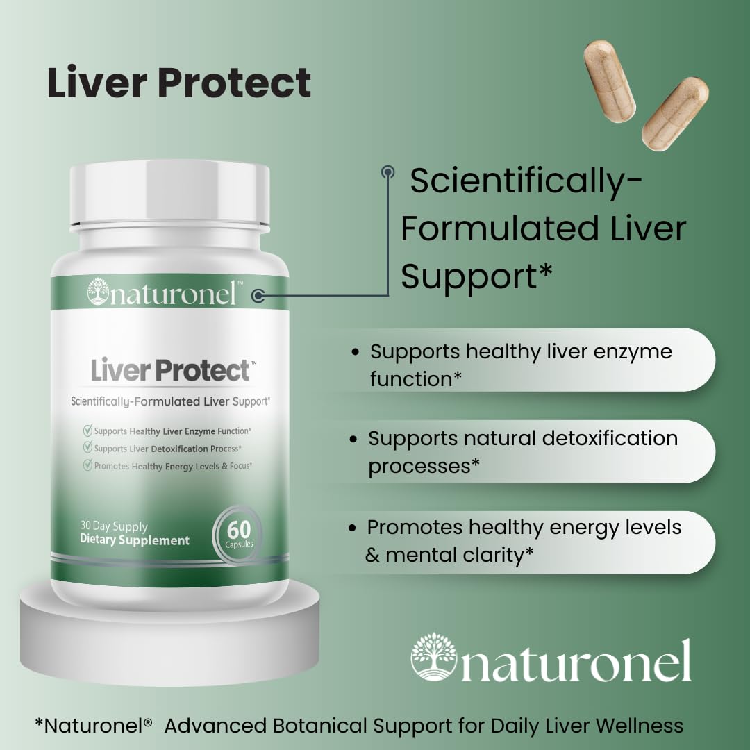 Naturonel Liver Protect – Liver Cleanse Detox & Repair | Liver Detox with Milk Thistle, Beetroot, Artichoke, Dandelion, Chicory, Yarrow, Jujube & Herbal Detox Blend | Made in USA, GMP Certified (1) NaturonelAu supplements