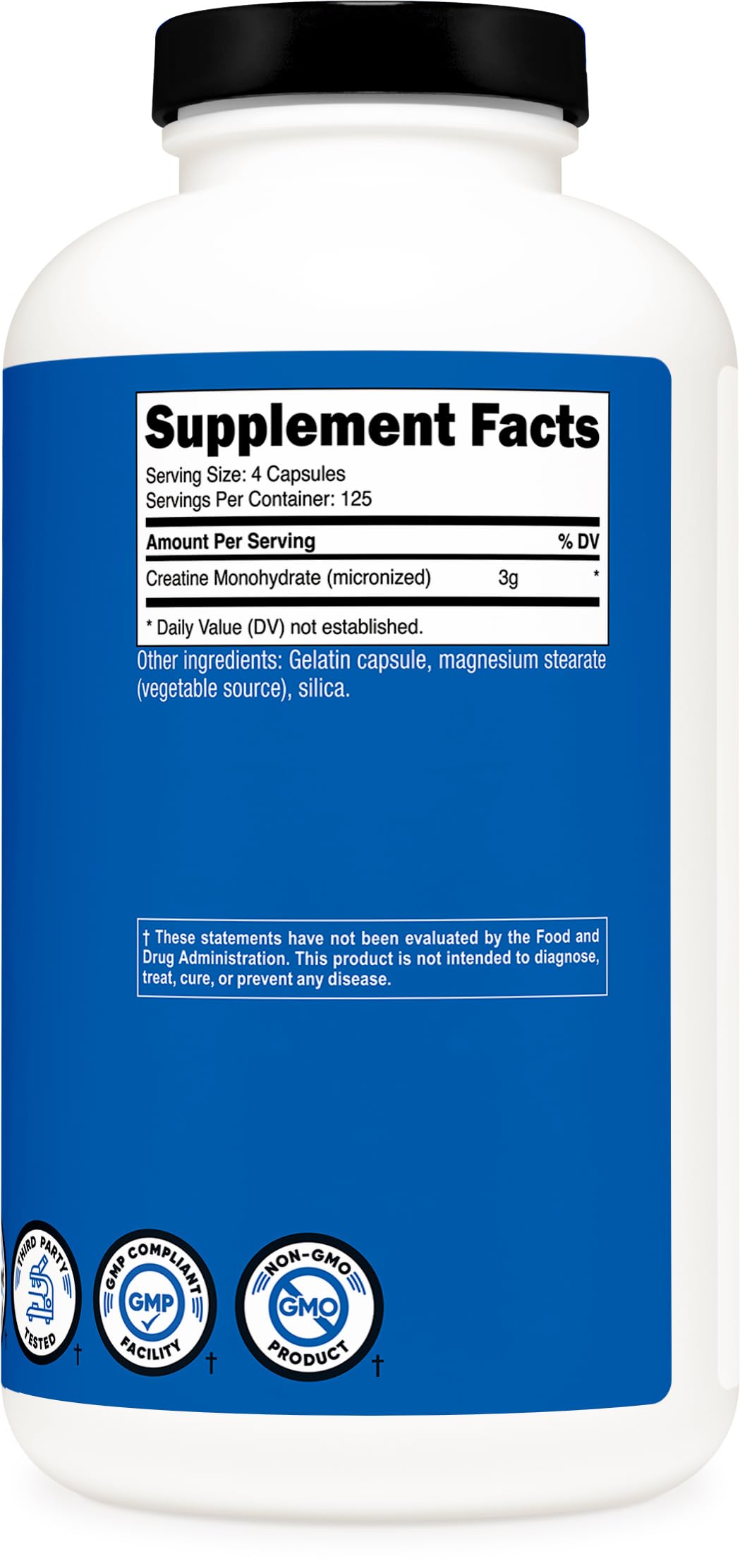 Nutricost Micronized Creatine Monohydrate 3,000mg 500 Capsules, 125 Servings, 750mg of Creatine Monohydrate Per Capsule NutricostAu supplements