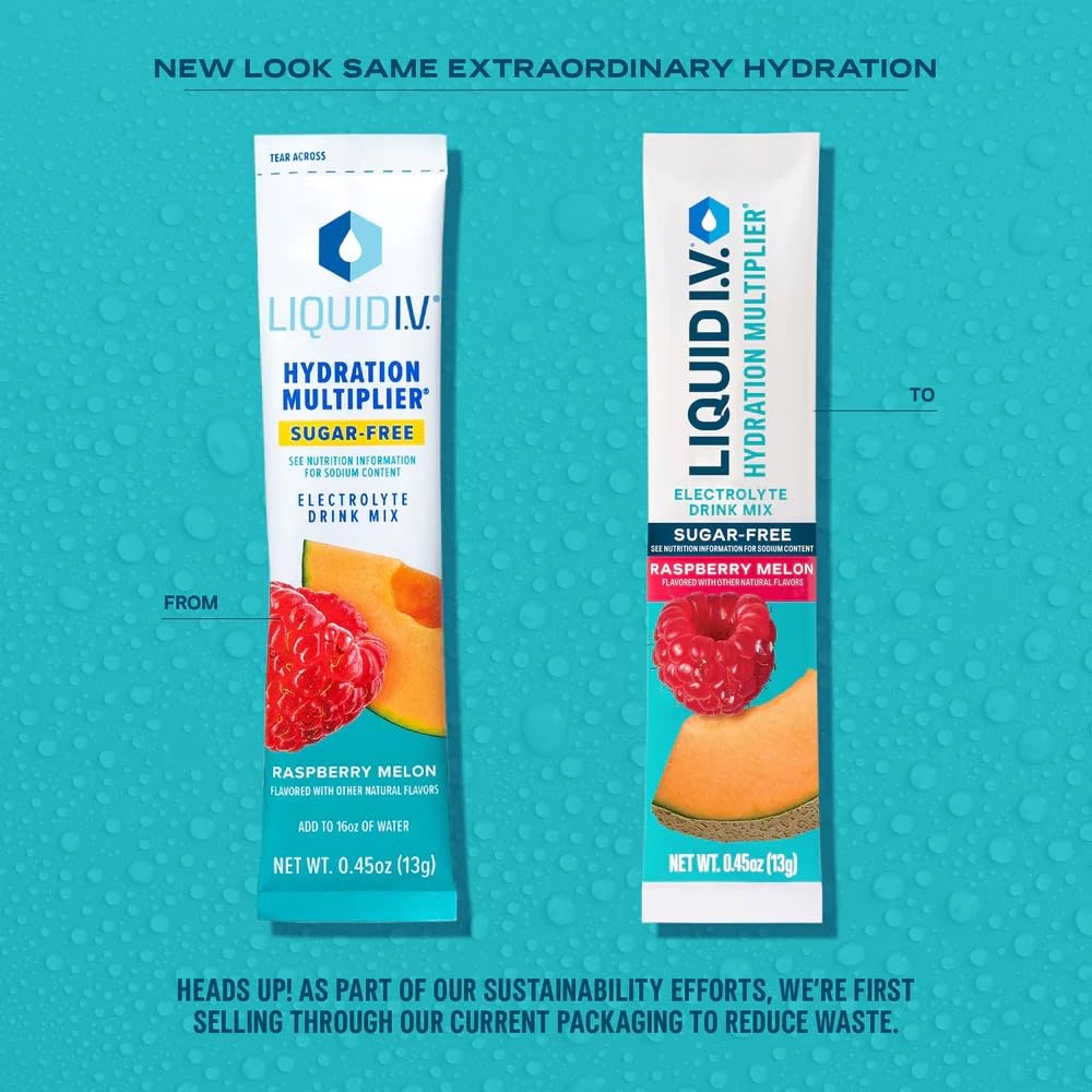 Liquid I.V.® Hydration Multiplier Sugar-Free - Raspberry Melon | Electrolyte Powder Drink Mix | 3 Pack (42 Servings) Liquid I.V.US supplements
