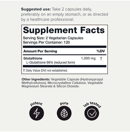 Toniiq Ultra High Strength Glutathione Capsules - 1000mg Concentrated Formula - 98%+ ToniiqUS supplements
