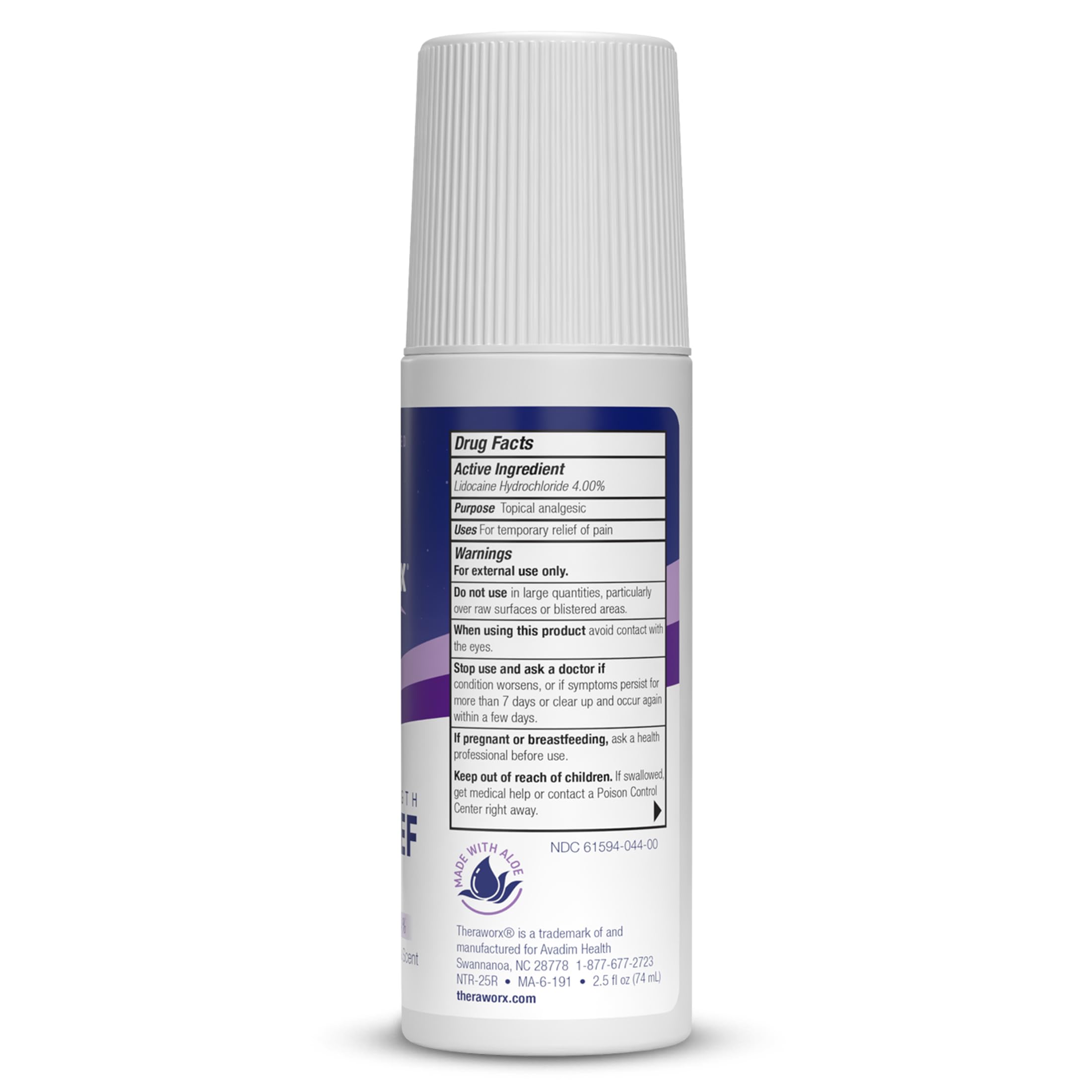 Theraworx Nighttime Maximum Strength Pain Relief Roll-on with Lidocaine – 2.5 oz - 2 Count TheraworxAu supplements