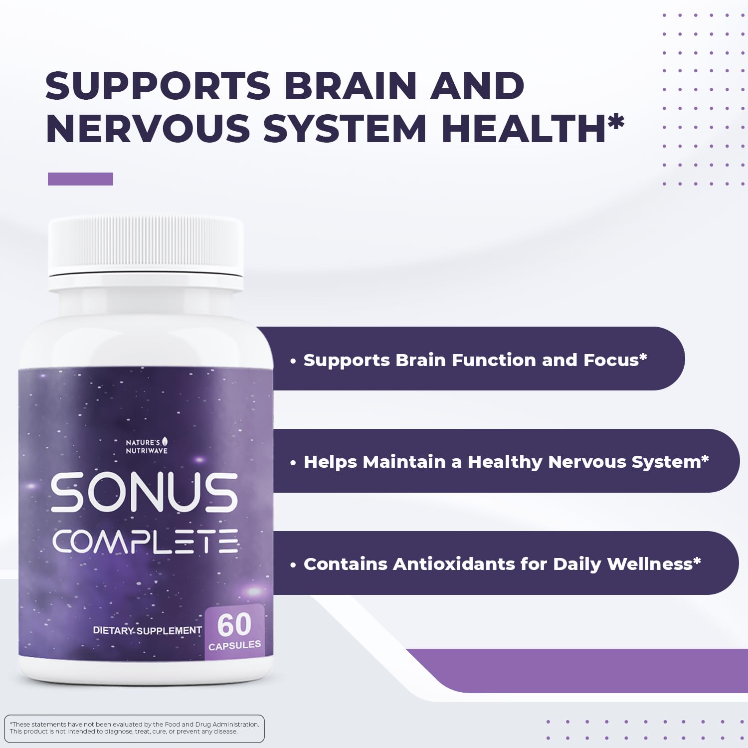 Nature’s NutriWave Sonus Complete – Natural Daily Formula with Vitamin C, B6, B12 & Folic Acid – Non-GMO, Easy to Use, GMP Certified – 60 Capsules, 1 Month Supply Nature’s NutriWaveAu supplements