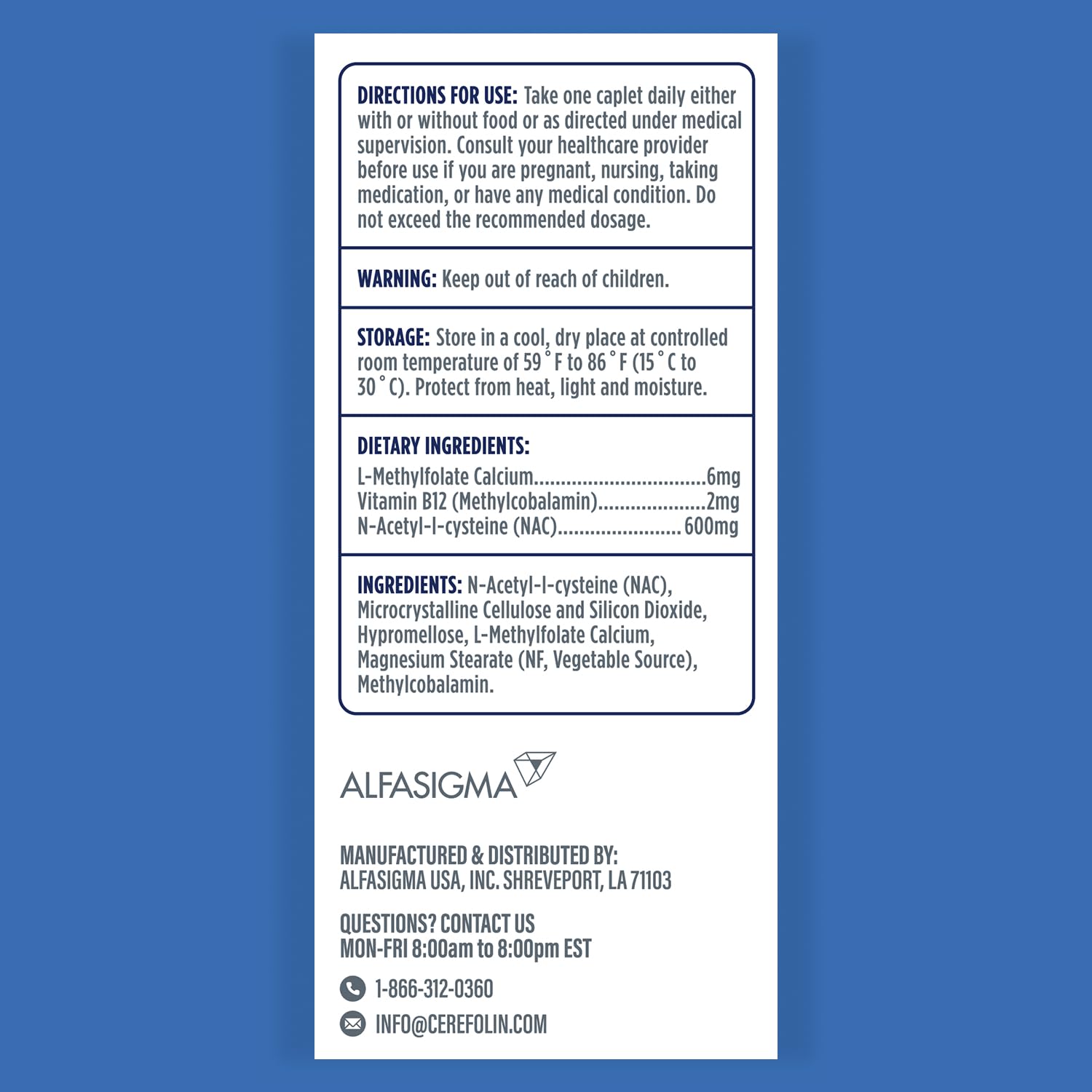 Cerefolin Brain Wellness, Targeted Nutrition for Cognitive Support, Improves Memory, Focus & Concentration, L-Methylfolate, NAC, B12, Neurologist Recommended (60 Count) CerefolinAu supplements