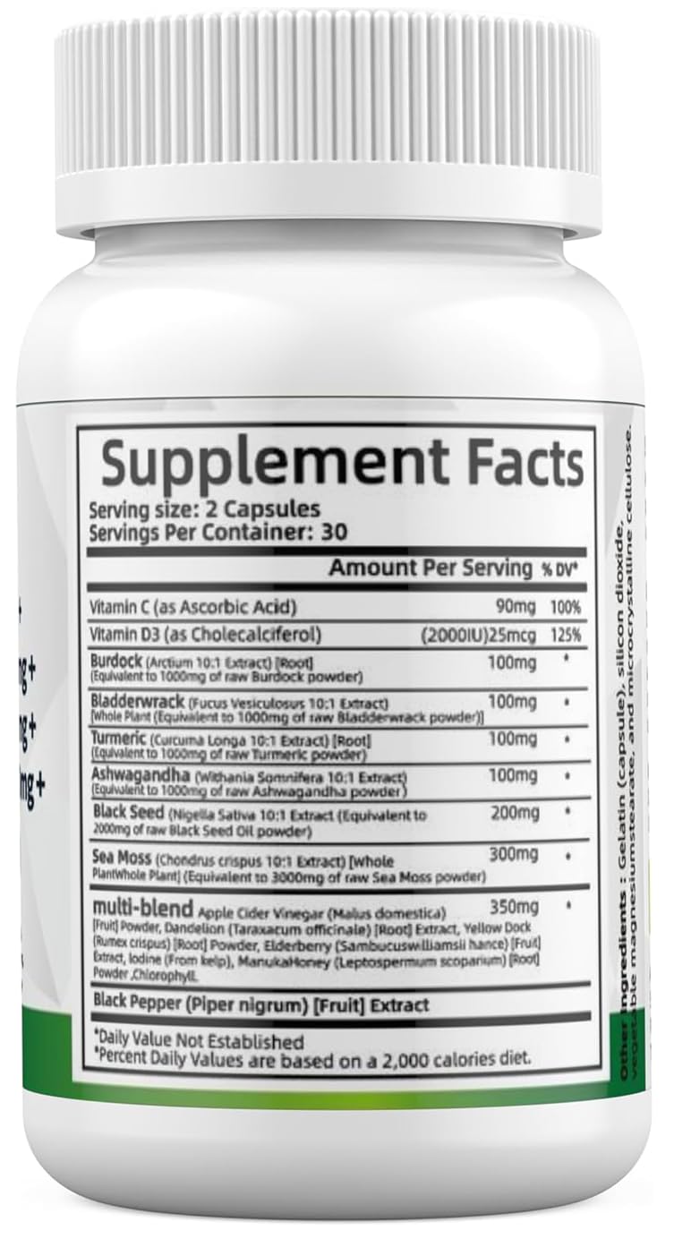ALODI Super Seaweed Blend Supplement - Contains KSM-66 Ashwagandha, Black Seed Oil, Burdock Root, Kelp, Supports Digestion, Sleep, and Immune Health ALODIAu supplements