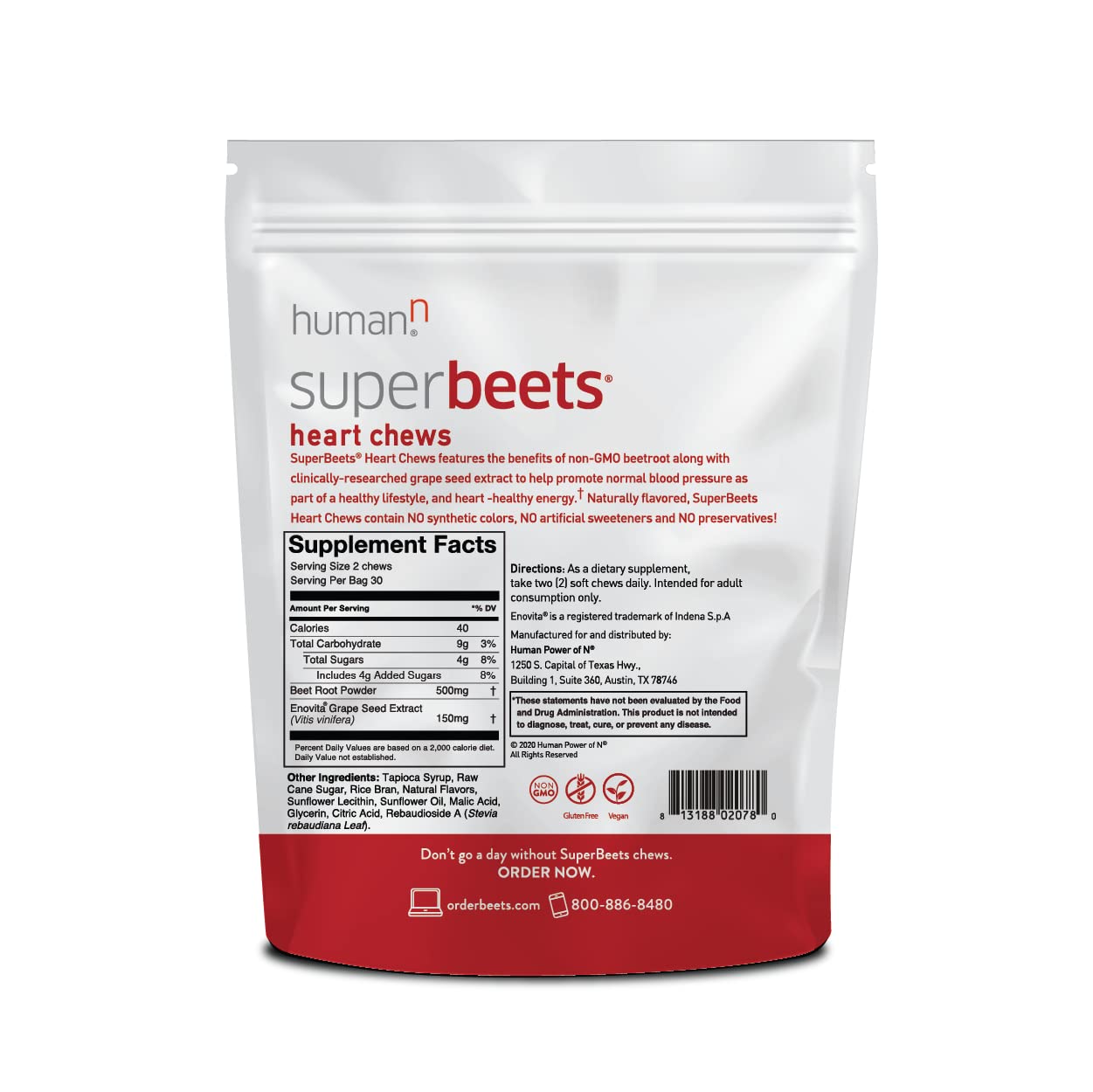 humanN SuperBeets SuperBeets Heart Chews & Memory + Focus Chews & Neo40 Daily humanNAu supplements