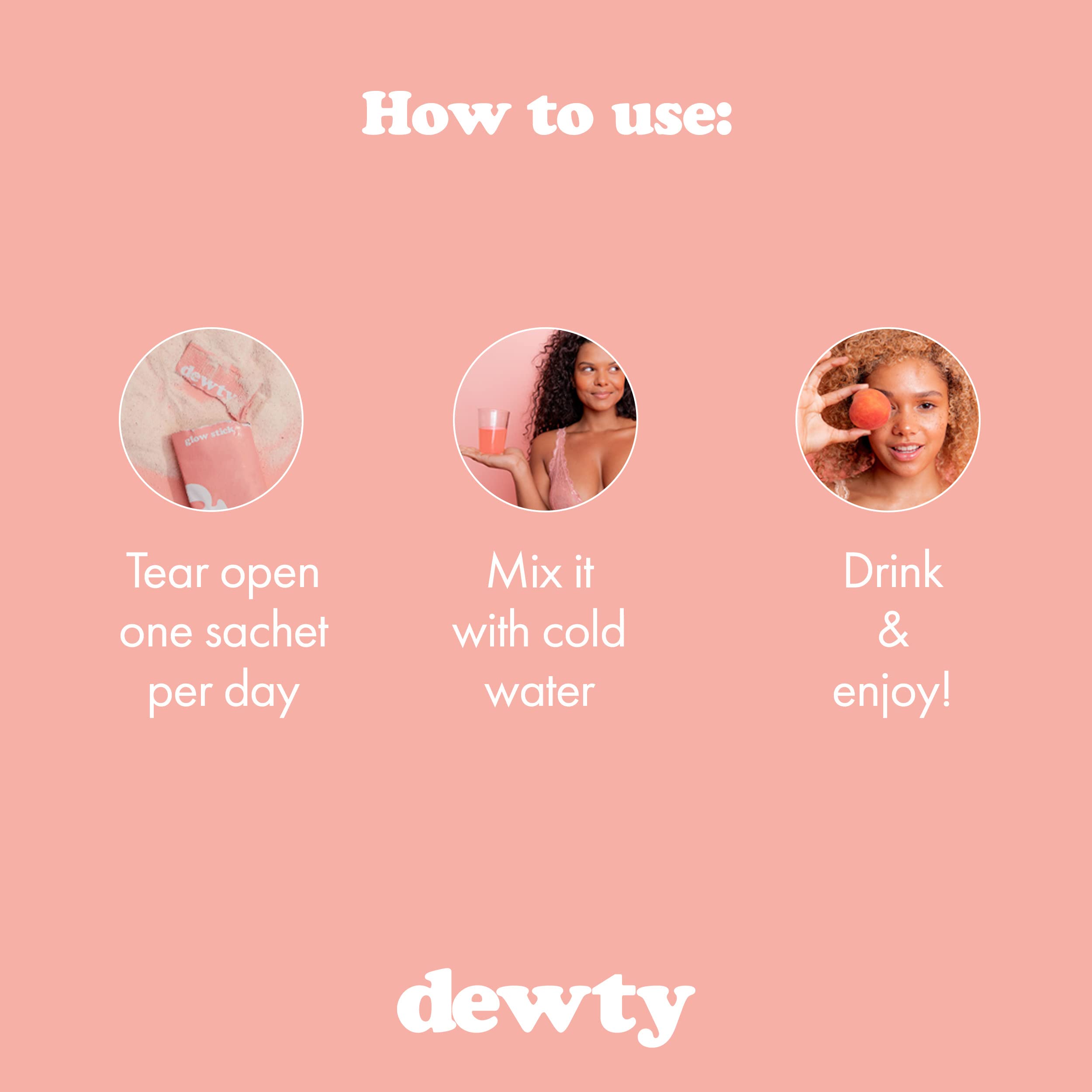Dewty Collagen Drink - Peach Flavour Daily Collagen Supplements for Women - Individual Collagen Sachets DewtyAu supplements