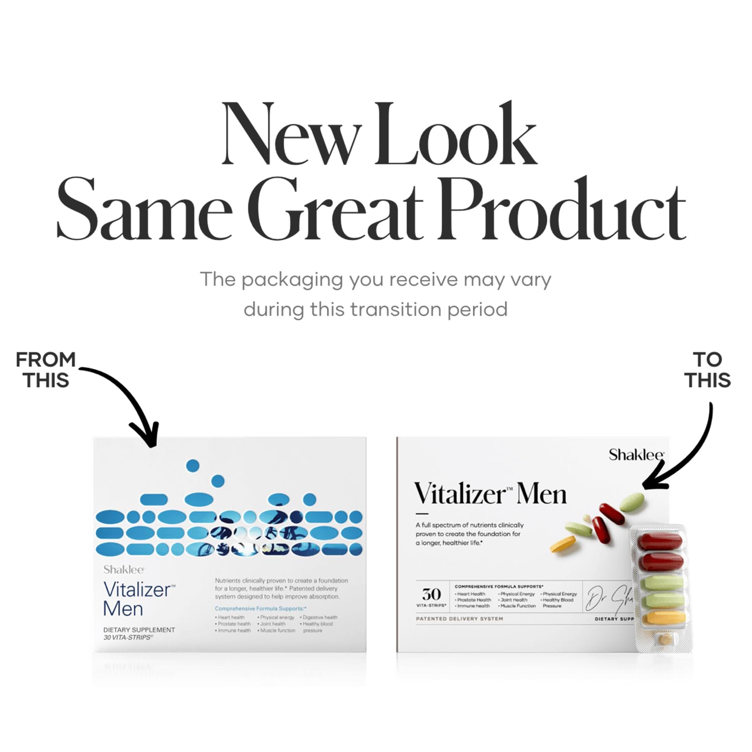 Shaklee - Vitalizer™ Men - Advanced Nutrition Vita-Strips® with Vitamins, Minerals, Omega-3s, Probiotics & More for Heart, Joint, Immune, Bone, Digestive Health & Physical Energy - 30 Vita-Strips® ShakleeAu supplements