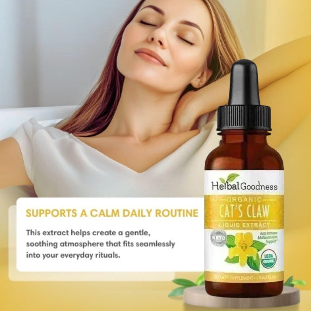 Cat's Claw Extract Joint Support - Herbal Supplement for Joint and Muscle Function, Immunity, Heart Support - Gluten Free - Superior Absorption - Organic Liquid 1oz - Herbal Goodness (1 bttl) Herbal GoodnessAu supplements