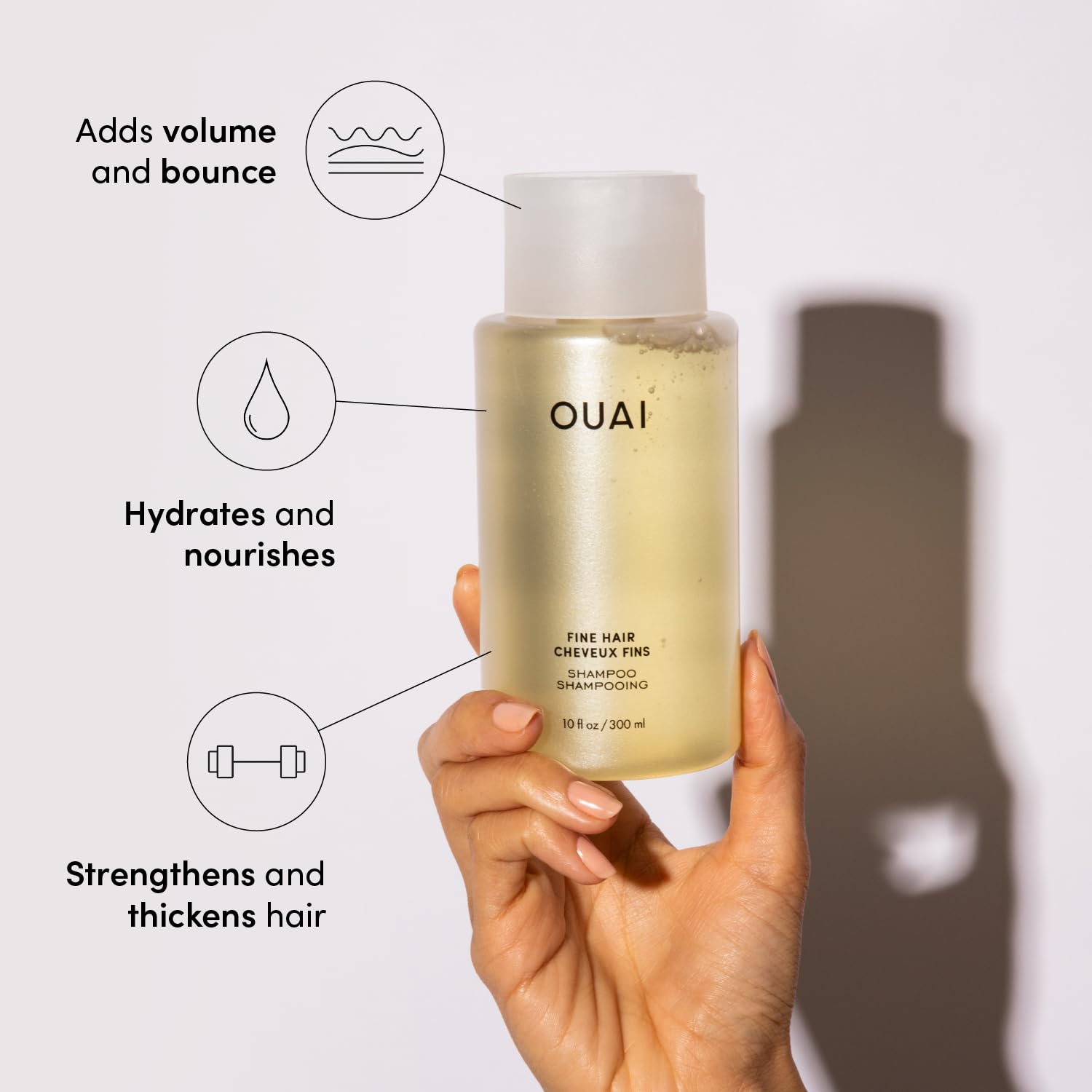 OUAI Fine Shampoo and Conditioner Set - Sulfate Free Shampoo and Conditioner for Women & Men - Made with Keratin, Marshmallow Root, Shea Butter & Avocado Oil - Free of Parabens & Phthalates (10 Fl Oz) OUAIAu supplements