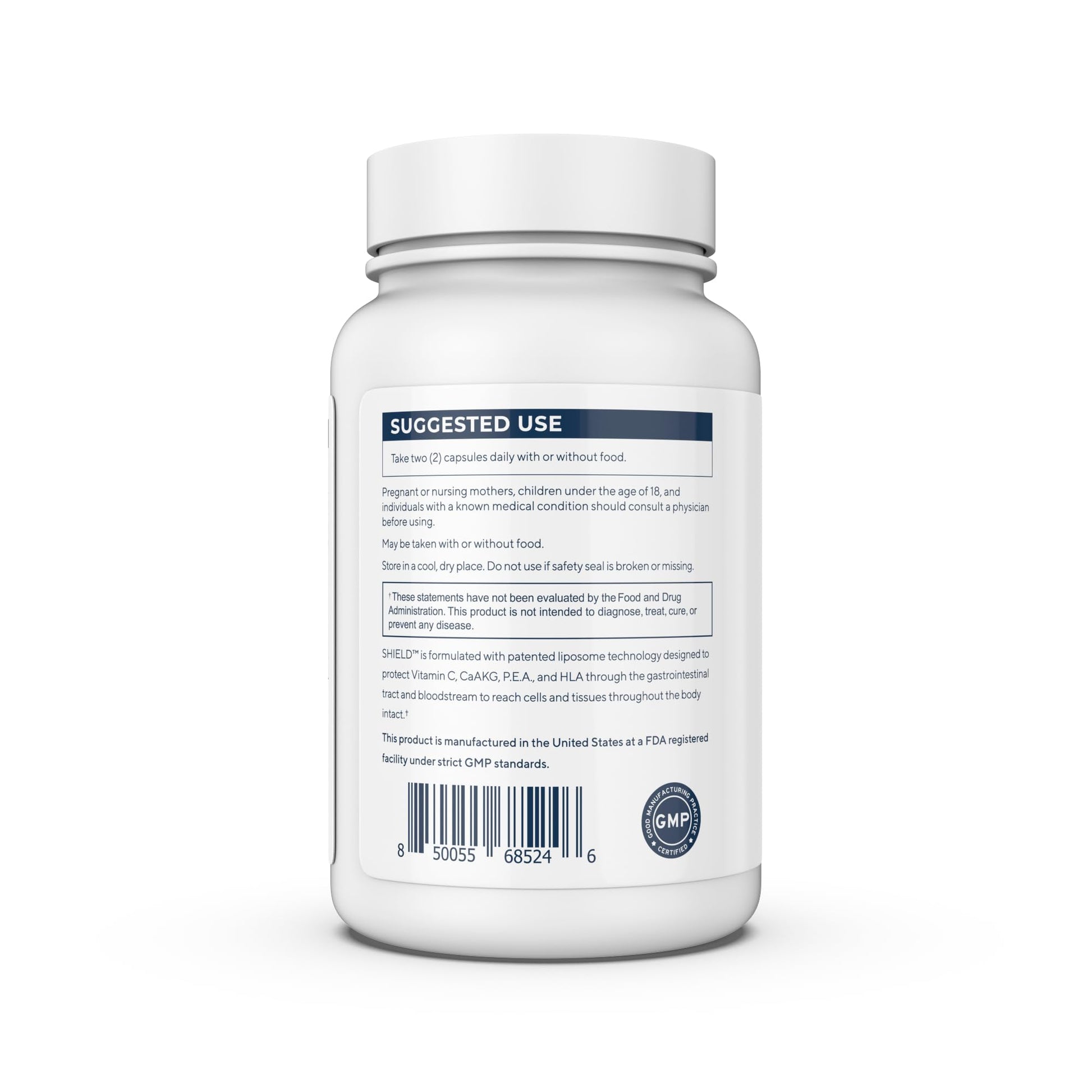 Renue By Science Shield | Liposomal Vitamin C CaAKG P.E.A Hyaluronic Acid Supplement | 120 Capsules with Vitamin C (500mg) CA AKG (150mg) Palmitoylethanolamide (75mg) HLA (75mg) | Made in The USA Renue By ScienceUS supplements