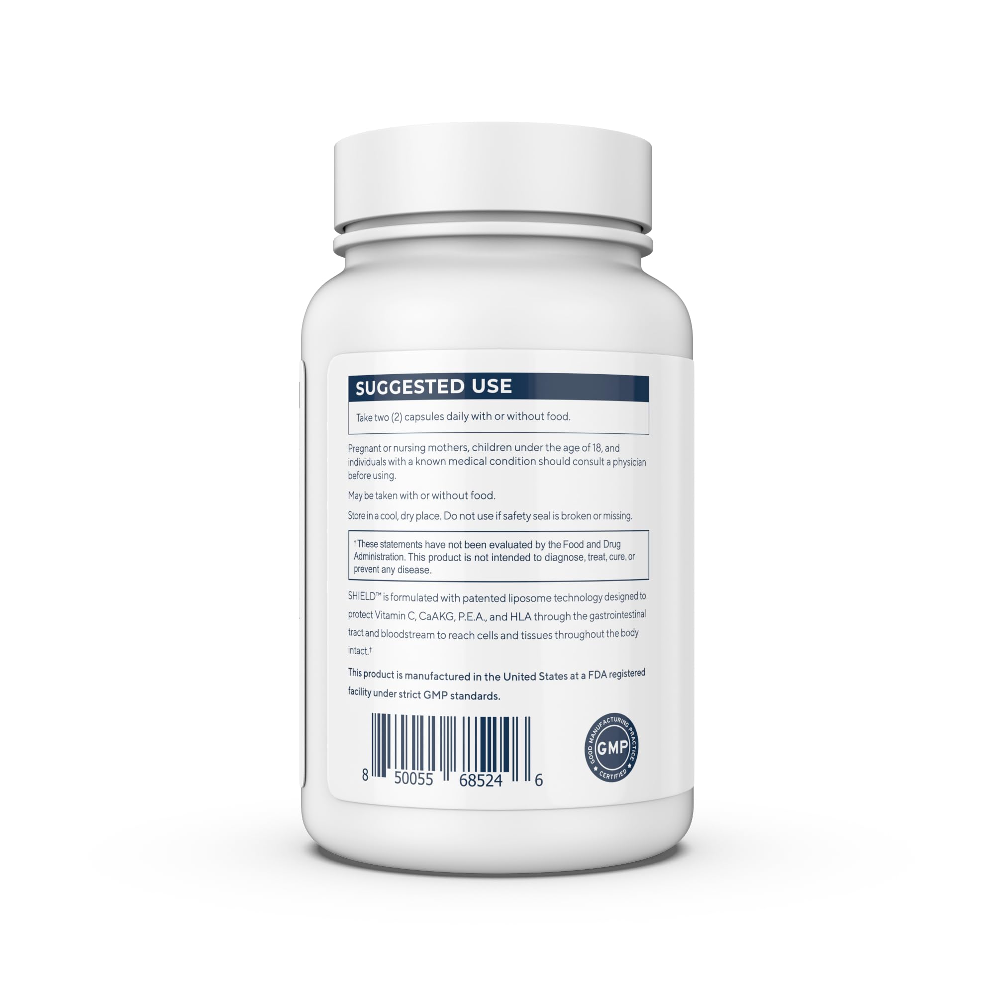Renue By Science Shield | Liposomal Vitamin C CaAKG P.E.A Hyaluronic Acid Supplement | 120 Capsules with Vitamin C (500mg) CA AKG (150mg) Palmitoylethanolamide (75mg) HLA (75mg) | Made in The USA Renue By ScienceUS supplements