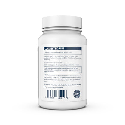 Renue By Science Shield | Liposomal Vitamin C CaAKG P.E.A Hyaluronic Acid Supplement | 120 Capsules with Vitamin C (500mg) CA AKG (150mg) Palmitoylethanolamide (75mg) HLA (75mg) | Made in The USA Renue By ScienceUS supplements