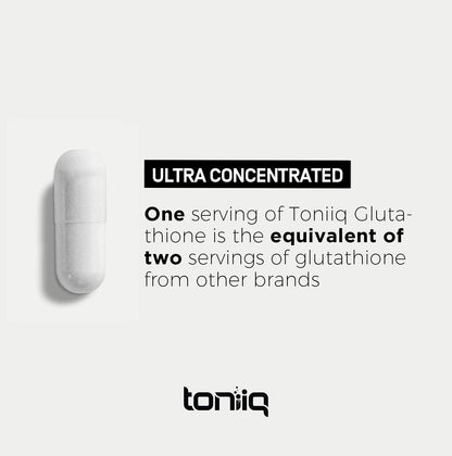 Toniiq Ultra High Strength Glutathione Capsules - 1000mg Concentrated Formula - 98%+ Highly Purified and Bioavailable - Non-GMO Fermentation ToniiqUS supplements
