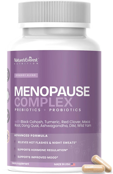Complete Menopause Supplement for Women – Supports Hormone Balance, Hot Flashes, Night Sweats & Mood – with DIM, Black Cohosh, Dong Quai, Chasteberry, Pre & Probiotics – 90 Capsules – Made in USA Nature's EverestAu supplements