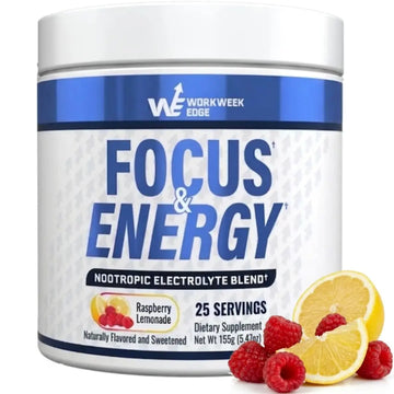 Workweek Edge Focus & Energy Drink Mix Powder – Zero Sugar, 100mg Caffeine + L-Theanine + L-Tyrosine Calm Nootropic Supplement for Steady Focus & Clean Energy – (25 Servings) Workweek EdgeAu supplements