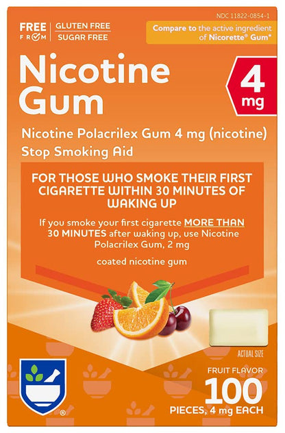 Rite Aid Nicotine Gum, 4 mg - 100 Count | Quit Smoking Aid | Nicotine Rite AidUS supplements