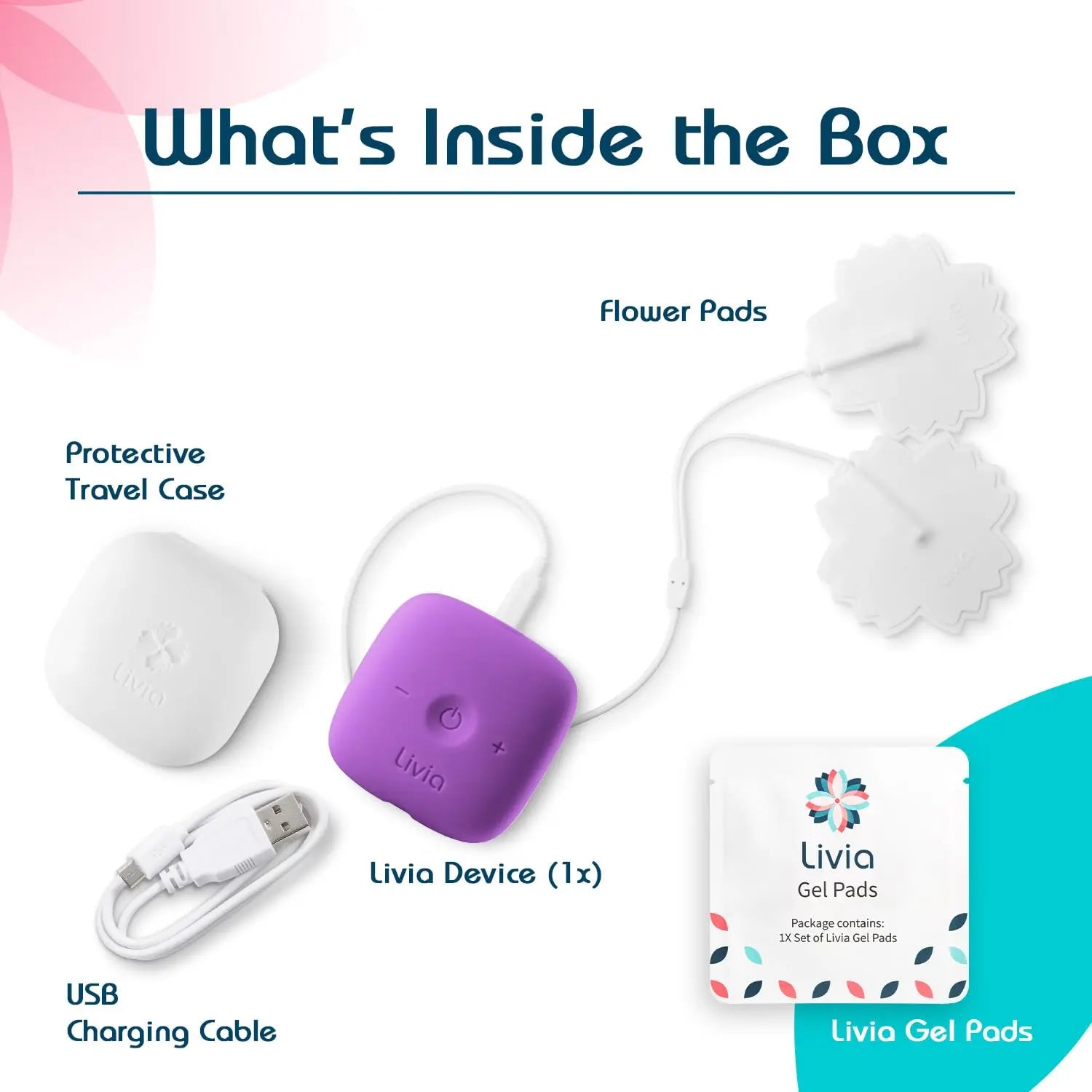 Livia Menstrual Pain Relief Device, Purple – Off-Switch for Period Pain – Portable & Discreet – Rechargeable, Up to 8 Hours Battery – Complete Kit with Stick-On Pads – The Go-to Travel Partner LiviaAu supplements