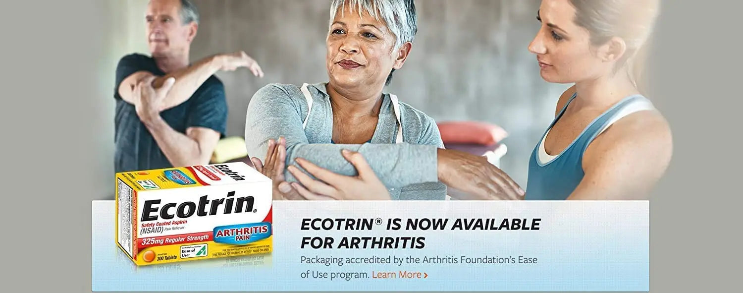 Ecotrin Regular Strength Safety Coated Aspirin | Arthritis Pain | 300 Tablets (2 Pack) EcotrinAu supplements