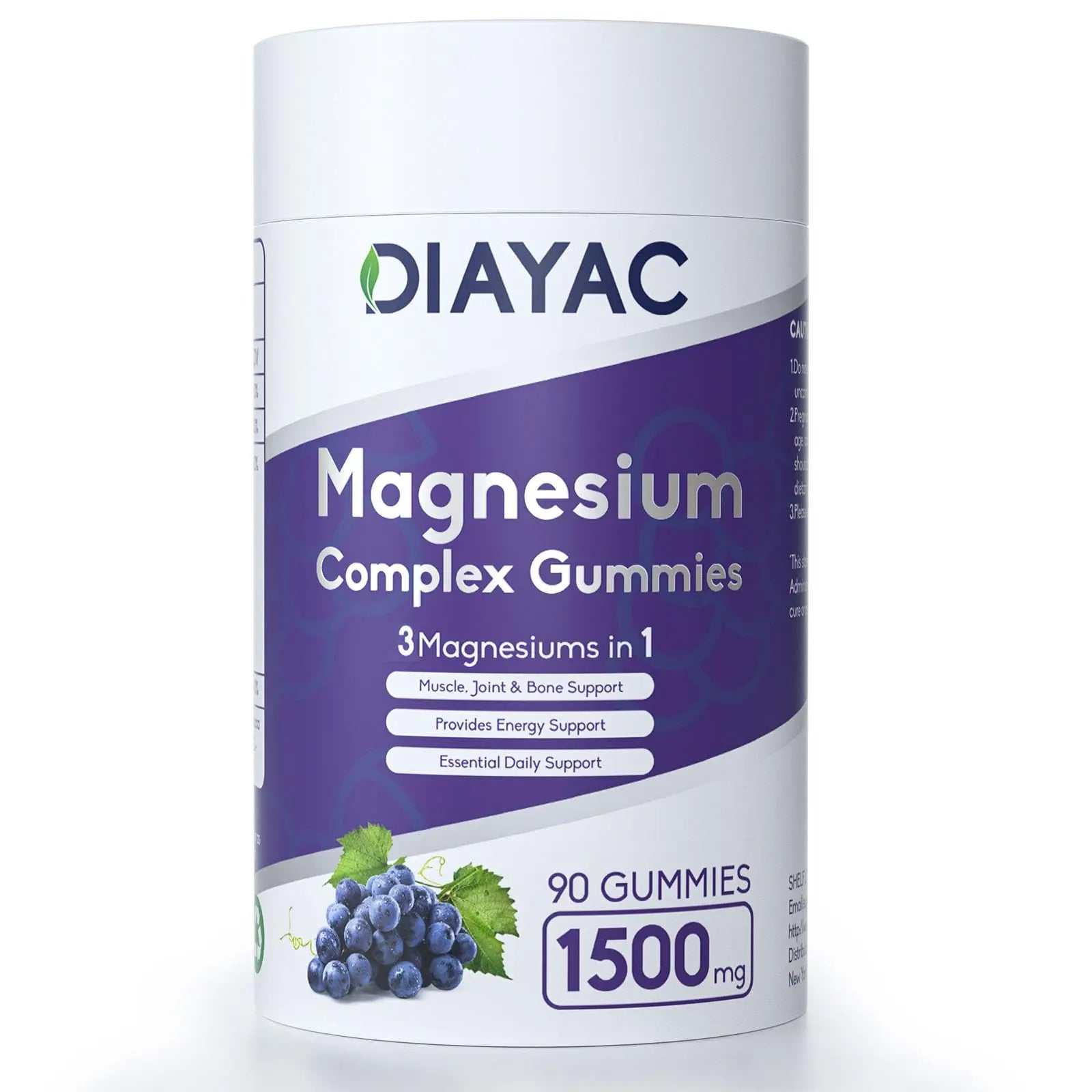 Magnesium Complex Gummies, Individually Packaged Magnesium Supplement, Magnesium Chelate, Bisglycinate, Malate, Citrate, Taurate Chewable for Women & Men,Sleep&Muscle&Nerve Health, Vegan 90 Counts DIAYACnz supplements