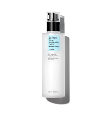 COSRX Oil Free Lotion with Birch Sap, Daily Acne Facial Moisturizer, Hydrating Moisturizer for All Skin Types, Korean Skin Care, 3.38 fl.oz / 100ml