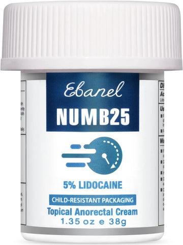 Ebanel 5% Lidocaine Numbing Cream, Pain Relief Burn Itch Numb Cream, Maximum Strength Numb25 Topical Anesthetic with Allantoin, Vitamin E for Local and Anorectal Uses, Hemorrhoid Treatment, 1.35 Oz Aus HealthcareAu supplements