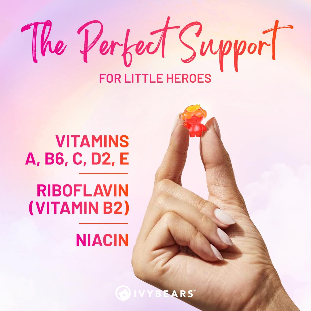 IvyBears® Superpower Kids - Multivitamin Gummies for Immune Support - Strengthen Children's Immune Systems with Vitamins C, D2, B6, A IvyBearsUS supplements